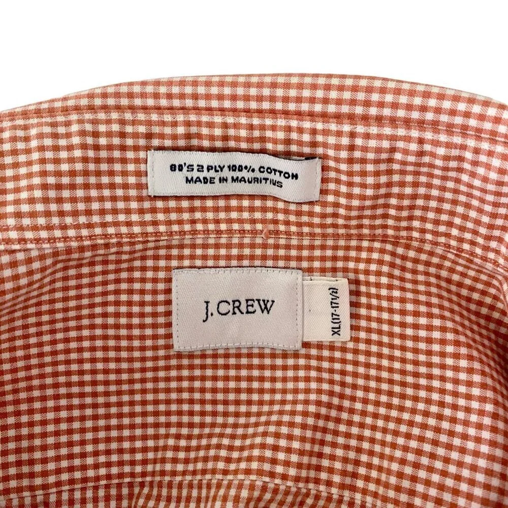 J. Crew Classic Red and White Short Sleeve Button Up Shirt Men's XL